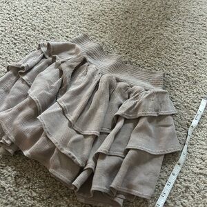 Sincerely Jules Ruffled Cream Mini Skirt